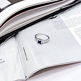 Срібне кільце Proba з натуральним сапфіром 0.75ct, вага виробу 2,76 г (2168768) 18 розмір, фото 2