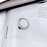 Срібне кільце Proba з натуральним сапфіром 0.75ct, вага виробу 2,76 г (2168768) 18 розмір, фото 3