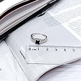 Срібне кільце Proba з натуральним сапфіром 0.75ct, вага виробу 2,76 г (2168768) 18 розмір, фото 4