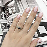 Срібне кільце Proba з натуральним сапфіром 0.75ct, вага виробу 2,76 г (2168768) 18 розмір, фото 5