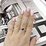 Срібне кільце Proba з натуральним сапфіром 0.62ct, фіанітами, вага виробу 2,42 г (2168782) 18 розмір, фото 5