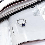 Срібне кільце Proba з натуральним сапфіром 1.6ct, вага виробу 2,14 г (2168799) 18 розмір, фото 2