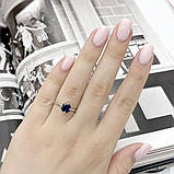 Срібне кільце Proba з натуральним сапфіром 1.6ct, вага виробу 2,14 г (2168799) 18 розмір, фото 5