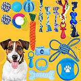 Набір іграшок для собак розвиваючі 17в1 Канат з м'ячем жувальні іграшки для цуценят дрібних і великих порід, фото 2