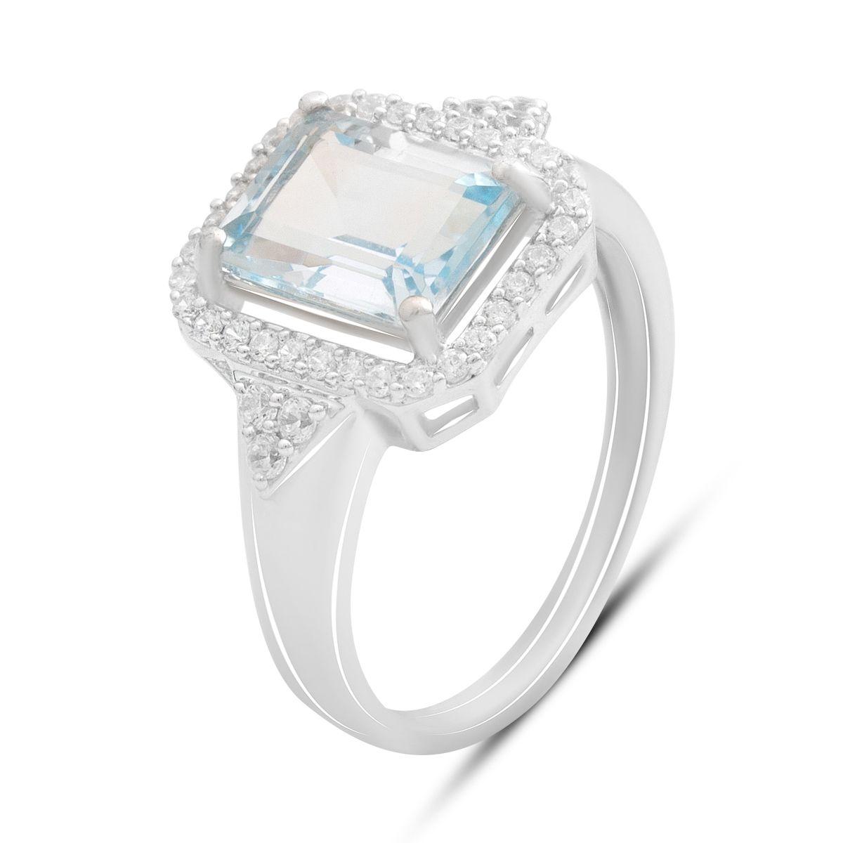 Срібне кільце Proba з натуральним топазом 3.232ct, вага виробу 3,74 г (2188315) 18 розмір, фото 1