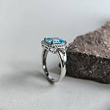 Срібне кільце Proba з натуральним топазом 3.232ct, вага виробу 3,74 г (2188315) 18 розмір, фото 2