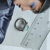 Срібне кільце Proba з натуральним топазом 3.232ct, вага виробу 3,74 г (2188315) 18 розмір, фото 4