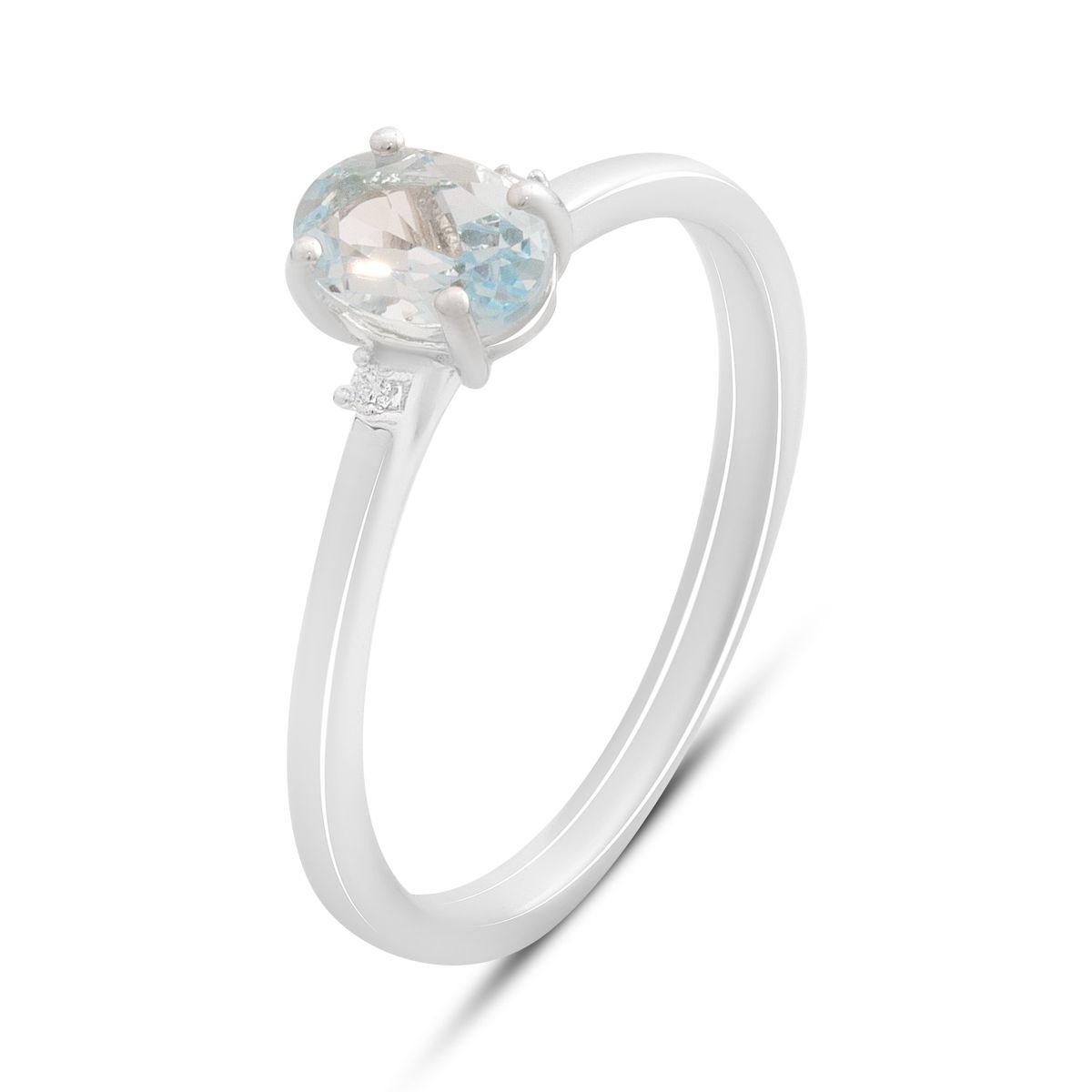 Срібне кільце Proba з натуральним топазом 0.98ct, вага виробу 1,91 г (2188339) 18 розмір, фото 1