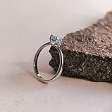 Срібне кільце Proba з натуральним топазом 0.98ct, вага виробу 1,91 г (2188339) 18 розмір, фото 2