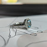 Срібне кільце Proba з натуральним топазом 1.888ct, вага виробу 3,19 г (2188384) 18 розмір, фото 5