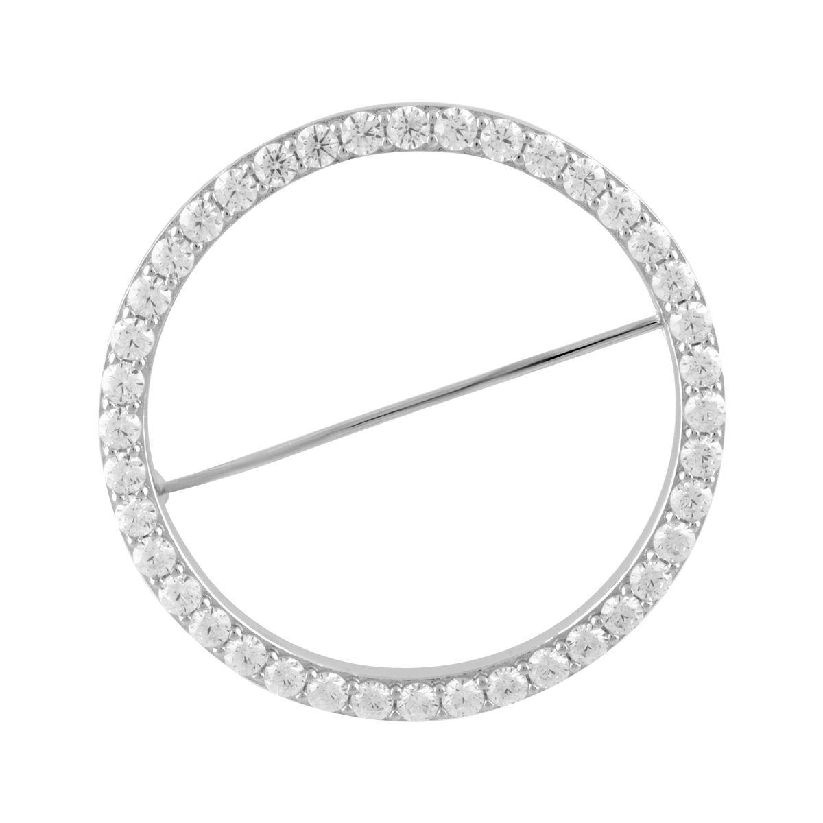 Срібна брошка Proba з фіанітами (2102250), фото 1