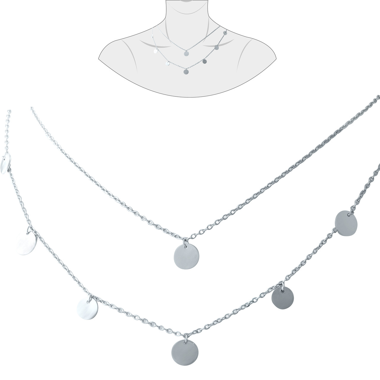 Срібне кольє Proba з без каменів, вага виробу 4,73 г (1928264) 400450 розмір, фото 1