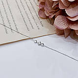 Срібний браслет на ногу Proba з без каменів, вага виробу 1,95 г (2169482) 2326 розмір, фото 4