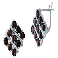 Срібні сережки Proba з натуральним гранатом 6.05ct (1938539)