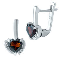 Срібні сережки Proba з натуральним гранатом 1.81ct (1945971)
