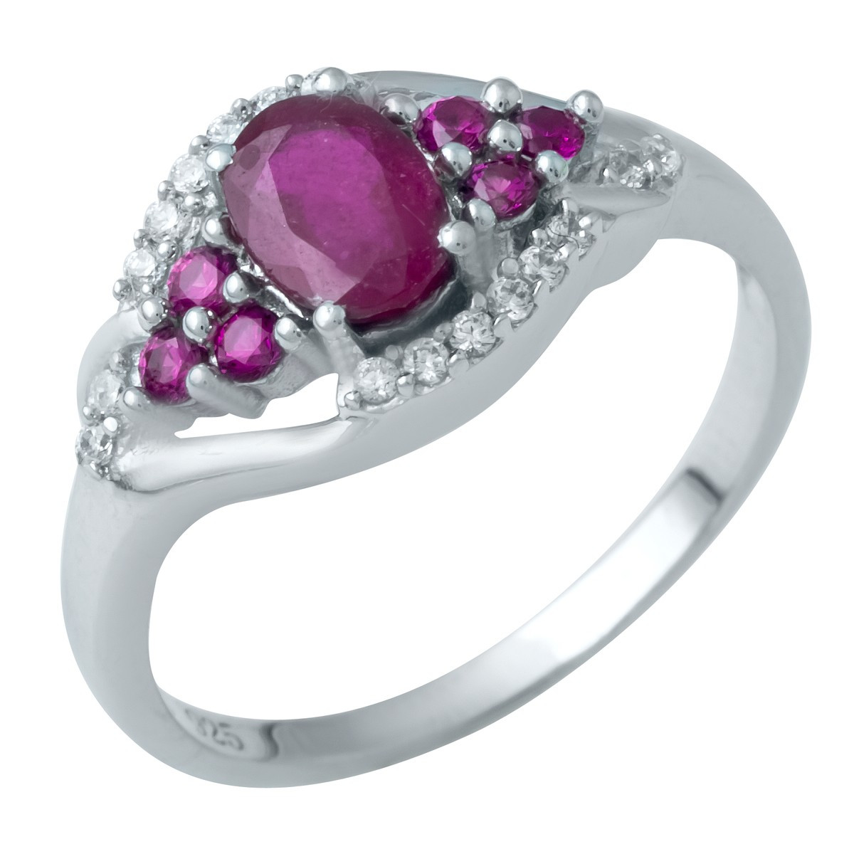 Срібне кільце Proba з натуральним рубіном 1.38ct, вага виробу 2,97 г (1947005) 17.5 розмір, фото 1