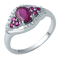 Срібне кільце Proba з натуральним рубіном 1.38ct, вага виробу 2,97 г (1947005) 17.5 розмір