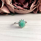 Срібне кільце Proba з натуральним смарагдом 1.27ct, вага виробу 3,44 г (1964804) 17.5 розмір, фото 2