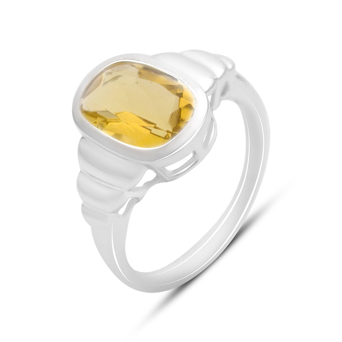 Срібне кільце Proba з цитрином nano 3.2ct, вага виробу 4,1 г (2170402) 18.5 розмір, фото 1