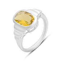 Срібне кільце Proba з цитрином nano 3.2ct, вага виробу 4,1 г (2170402) 18.5 розмір