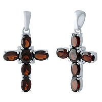 Срібний хрестик Proba з гранатом (1966648)