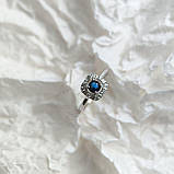 Срібне кільце Proba із сапфіром nano 0.32ct, вага виробу 1,95 г (2188919) 17 розмір, фото 3