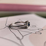 Срібне кільце Proba із сапфіром nano 0.32ct, вага виробу 1,95 г (2188919) 17 розмір, фото 5