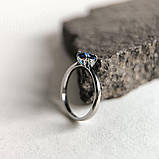 Срібне кільце Proba із сапфіром nano 0.597ct, вага виробу 1,73 г (2188995) 18.5 розмір, фото 2