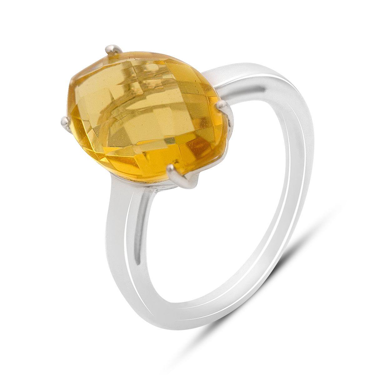 Срібне кільце Proba з цитрином nano 4.806ct, вага виробу 3,39 г (2170426) 17 розмір, фото 1