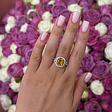 Срібне кільце Proba з цитрином nano 3.383ct, вага виробу 3,52 г (2170471) 17.5 розмір, фото 5