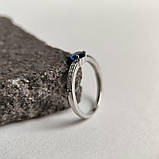 Срібне кільце Proba із сапфіром nano 0.536ct, вага виробу 1,85 г (2189053) 17 розмір, фото 2