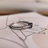 Срібне кільце Proba із сапфіром nano 0.536ct, вага виробу 1,85 г (2189053) 17 розмір, фото 5