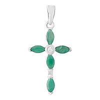 Срібний хрестик Proba зі смарагдом 1.148ct (2107002)