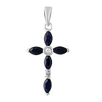 Срібний хрестик Proba із сапфіром 1.51ct (2107026)