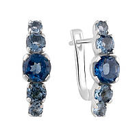 Срібні сережки Proba зі штучним танзанітом nano 2.848ct (2108474)
