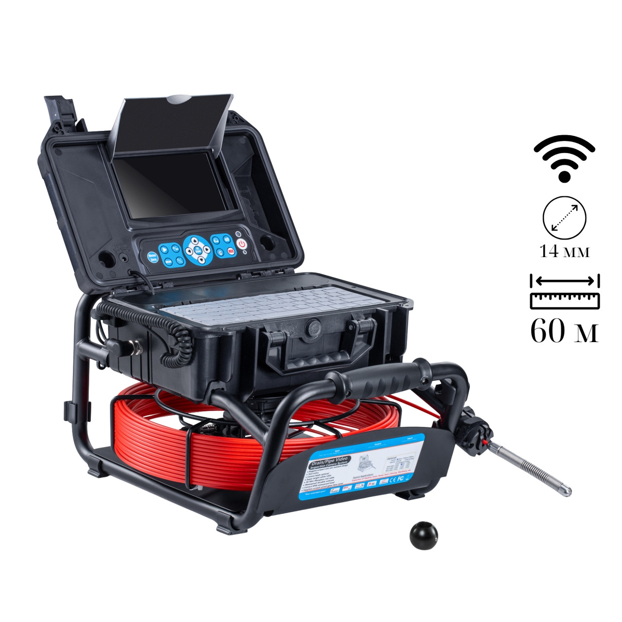 Бороскоп з радіотрекінгом (камера 14 мм з зондом 512Гц, 60м кабель) TV-BTECH 3499F1460R