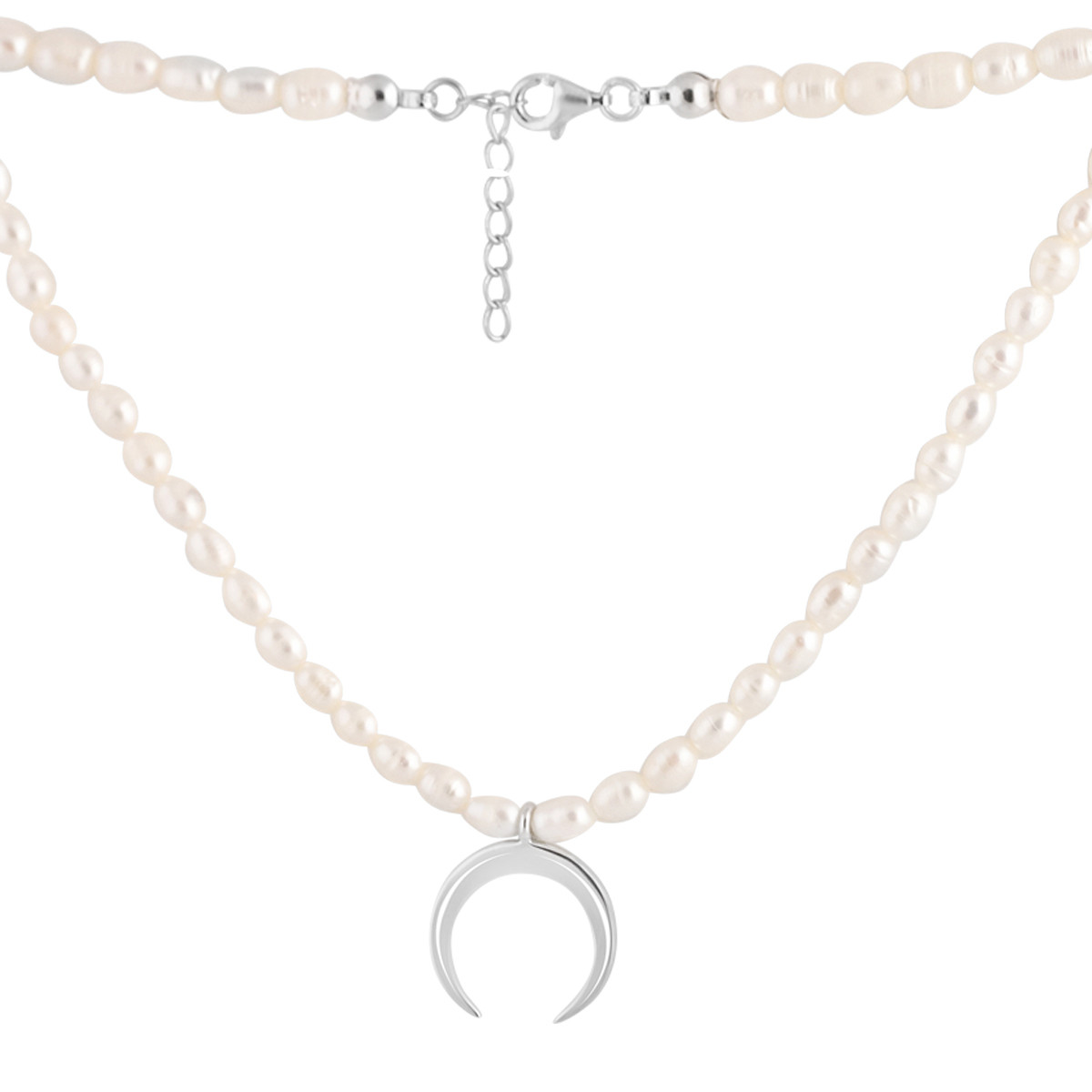 Срібне кольє Proba з натуральними перлами баричним, вага виробу 15,21 гр (2109327) 400450 розмір, фото 1