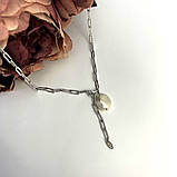 Срібне кольє Proba з натуральними перлами барочним, вага виробу 13,37 г (2109341) 500 розмір, фото 2