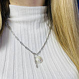 Срібне кольє Proba з натуральними перлами барочним, вага виробу 13,37 г (2109341) 500 розмір, фото 3