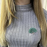 Срібна брошка Proba з котячим оком (2109389), фото 3