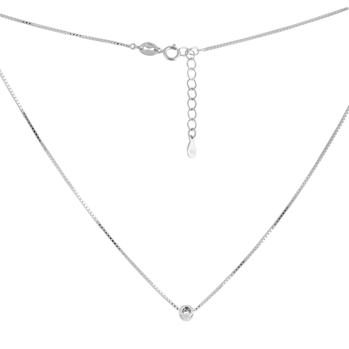 Срібне кольє Proba з фіанітами, вага виробу 1,2 г (210976130400 розмір, фото 1
