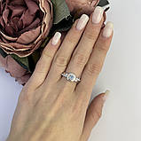 Срібне кільце Proba зі штучним танзанітом nano 0.498ct, вага виробу 3,13 г (2110408) 17.5 розмір, фото 3