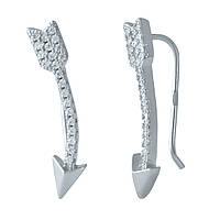 Срібні сережки Proba з фіанітами (1985205)