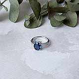 Срібне кільце Proba зі штучним танзанітом nano, вага виробу 3,02 г (2111696) 18 розмір, фото 4