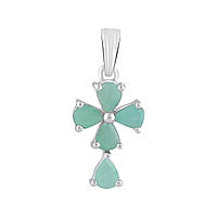 Срібний хрестик Proba зі смарагдом 1.385ct (2113355)