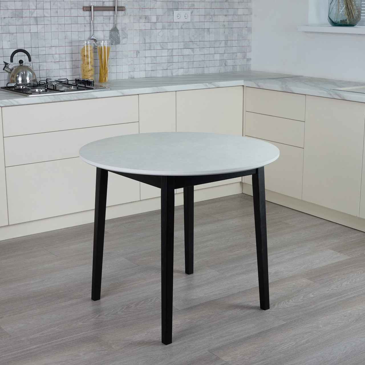 Стіл круглий обідній кухонний Onto Розаріо 90 Перлина