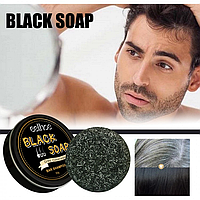 Твердий шампунь для волосся EELHOE Black Soap, тонуюче мило шампунь для темного волосся, 50 г