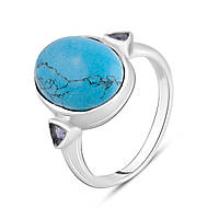 Срібне кільце Proba з бірюзою, вага виробу 3,43 г (2115311) 17 розмір