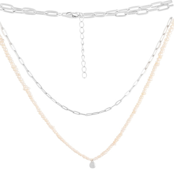 Срібне кольє Proba з натуральними перлами барочним, вага виробу 16,03 г (2115663) 450500 розмір, фото 1