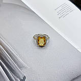 Срібне кільце Proba з цитрином nano, вага виробу 4,44 г (2171881) 17.5 розмір, фото 2